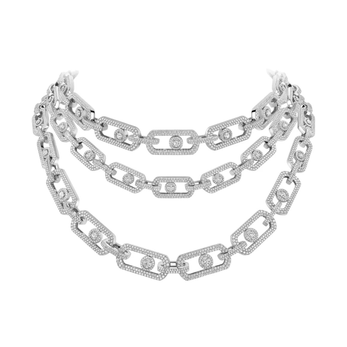 Collier So Move 3 rangs Pavé