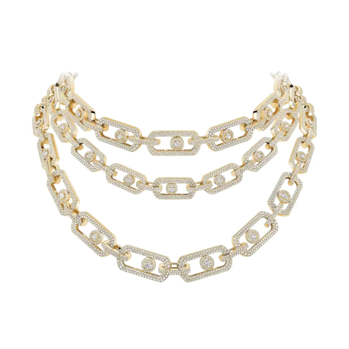 Collier So Move 3 rangs Pavé