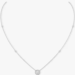 Collier Solitaire M-Love Brillant 0,20ct G/VS Diamant Or Blanc