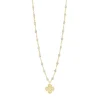 Collier sparkle Lucky Trèfle, diamants, or jaune, 42 cm