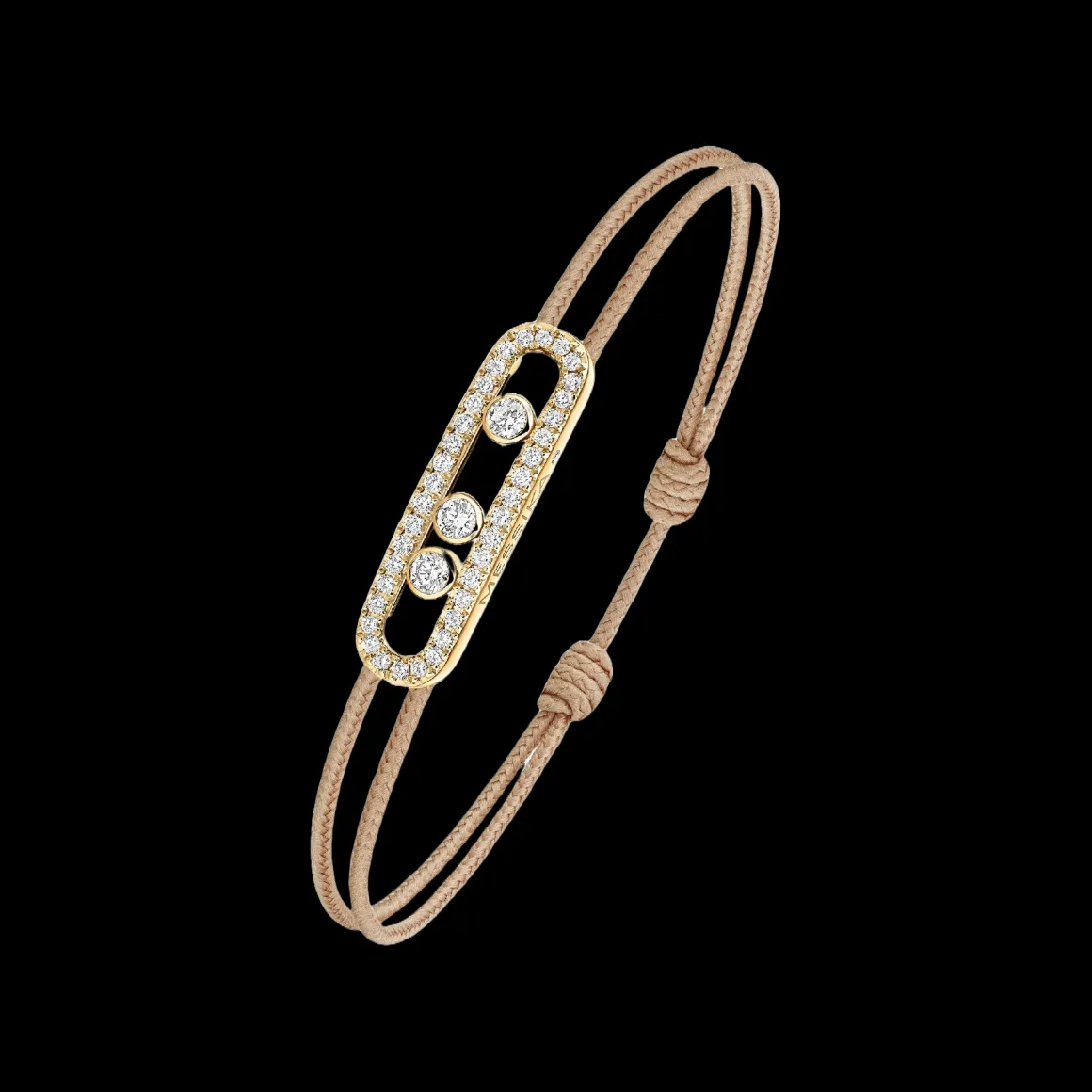 Cordon Messika CARE(S) Beige Pavé Diamant Or Jaune
