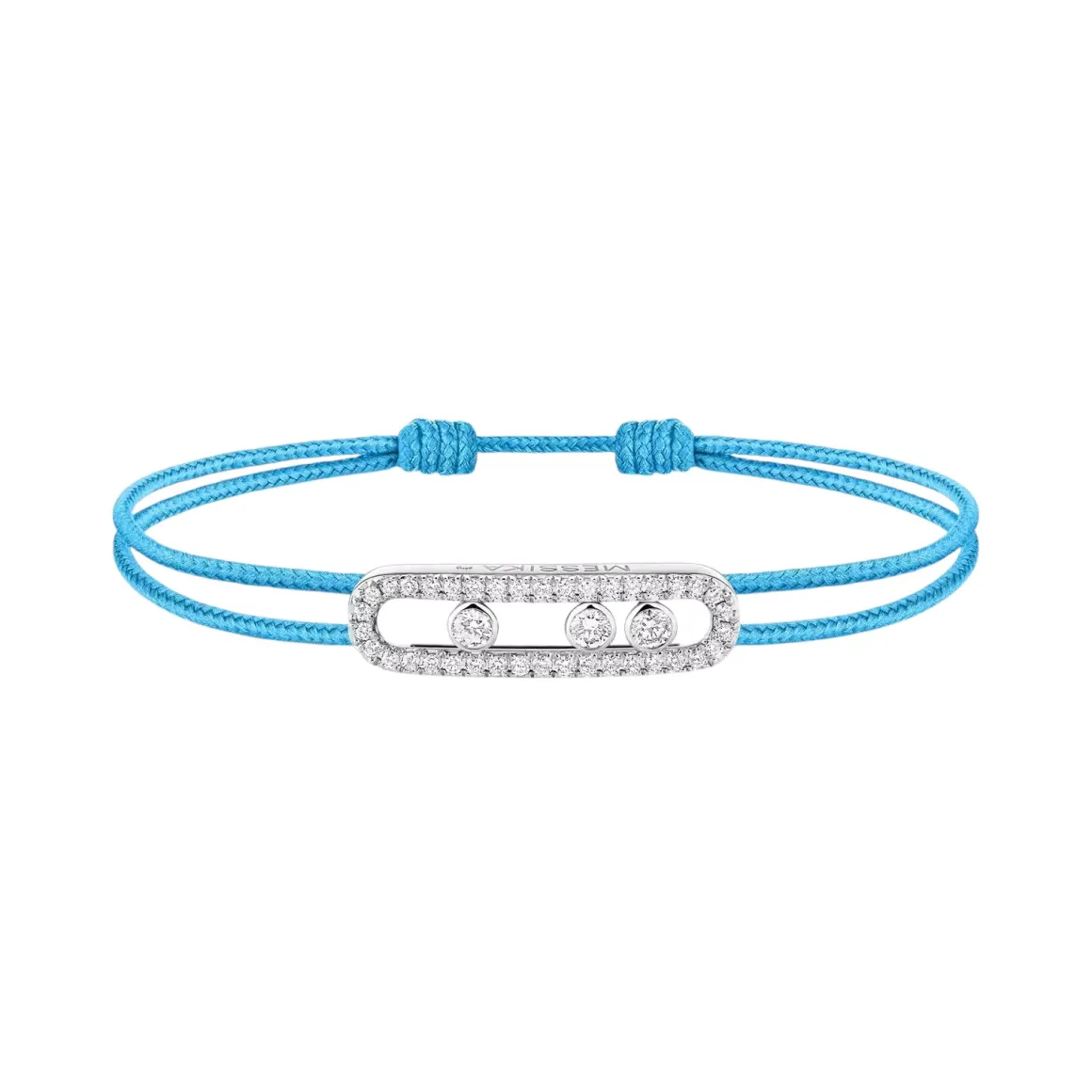 Cordon Messika CARE(S) Bleu Pavé en or blanc