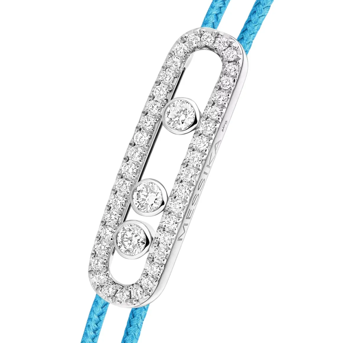 Cordon Messika CARE(S) Bleu Pavé en or blanc