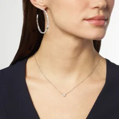 Créoles Bee de Chaumet Or blanc, diamants 085447