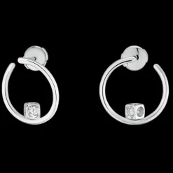 Créoles Le Cube Diamant or blanc et diamants