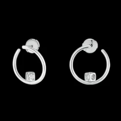 Créoles Le Cube Diamant or blanc et diamants
