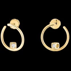 Créoles Le Cube Diamant or jaune et diamants