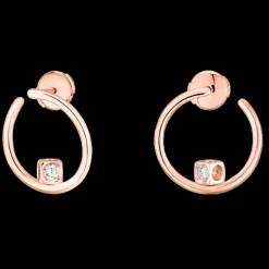 Créoles Le Cube Diamant or rose et diamants