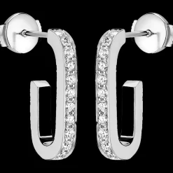 Créoles Maillon L or blanc et diamants