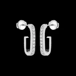 Créoles Maillon L or blanc et diamants