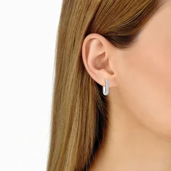 Créoles Maillon L or blanc et diamants