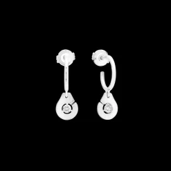 Créoles Menottes dinh van R8 or blanc et diamants