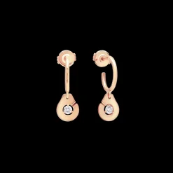 Créoles Menottes dinh van R8 or rose et diamants