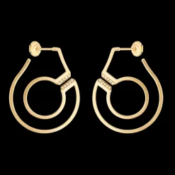 Créoles Menottes dinh van R27,5 or jaune et diamants