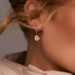 Créoles Menottes dinh van R8 or jaune et diamants