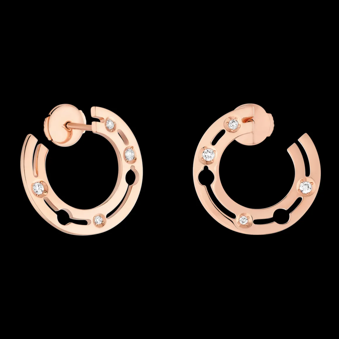 Créoles Pulse dinh van or rose et diamants