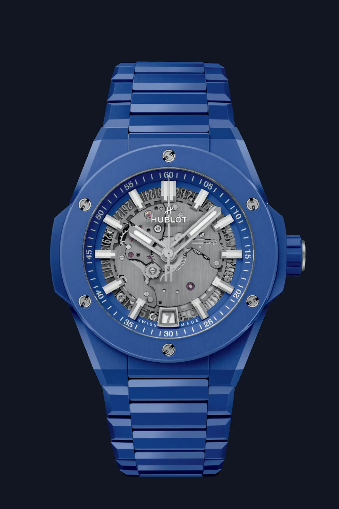 Integrated Time Only Blue Indigo Ceramic 40MM