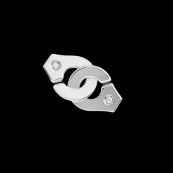 Mono boucle d’oreille Menottes dinh van R8 or blanc et diamants
