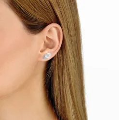 Mono boucle d’oreille Menottes dinh van R8 or blanc et diamants