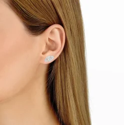 Mono boucle d’oreille Menottes dinh van R8 or blanc et diamants