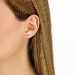 Mono boucle d’oreille Menottes dinh van R8 or rose et diamants