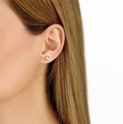 Mono boucle d’oreille Menottes dinh van R8 or jaune et diamants