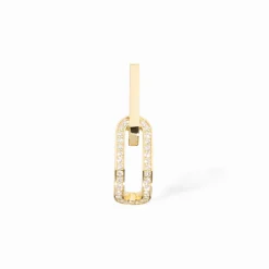 Mono-boucle d’oreille Maillon or jaune et diamants
