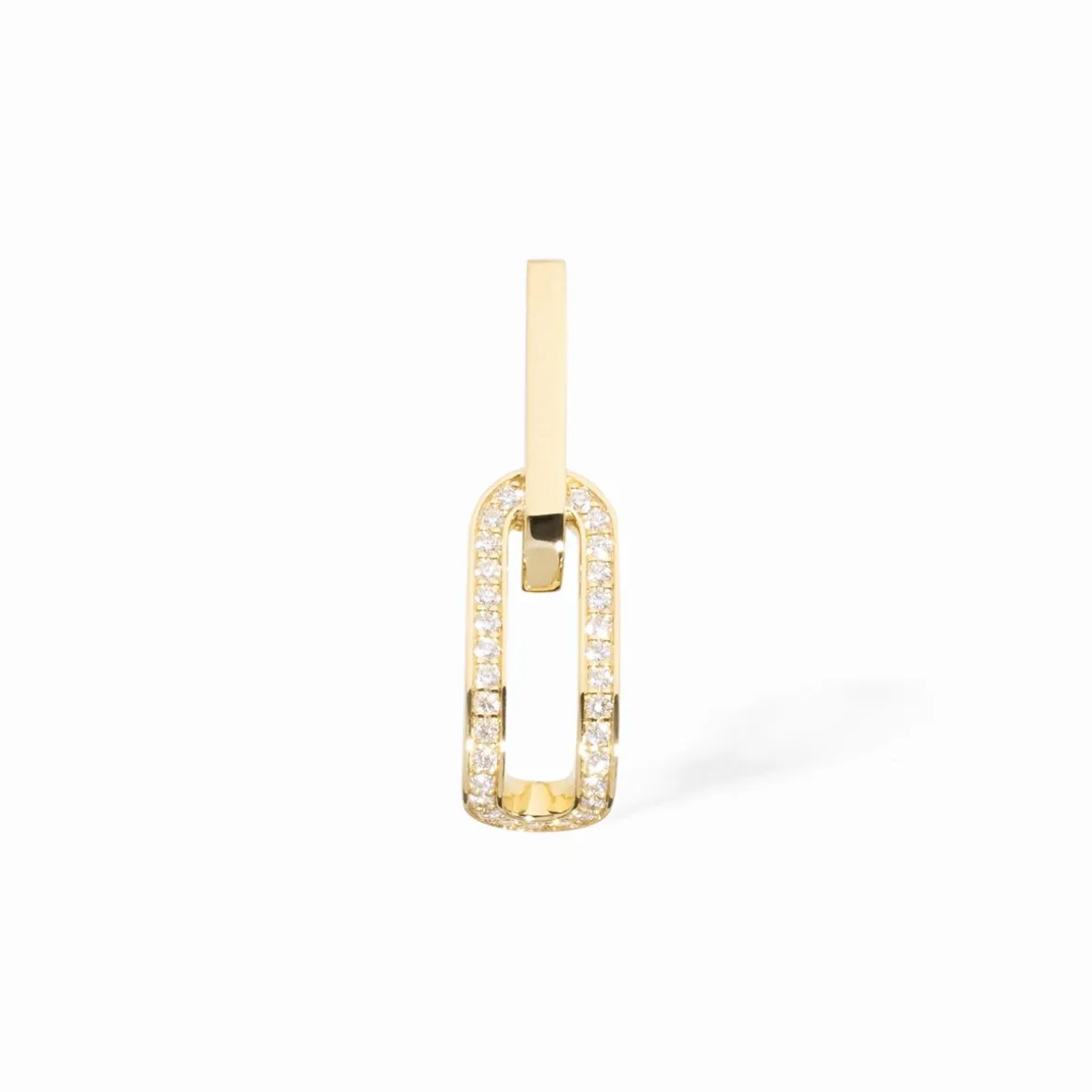 Mono-boucle d’oreille Maillon or jaune et diamants