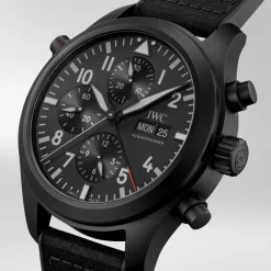 Montre d’Aviateur Double Chronographe Top Gun Ceratanium