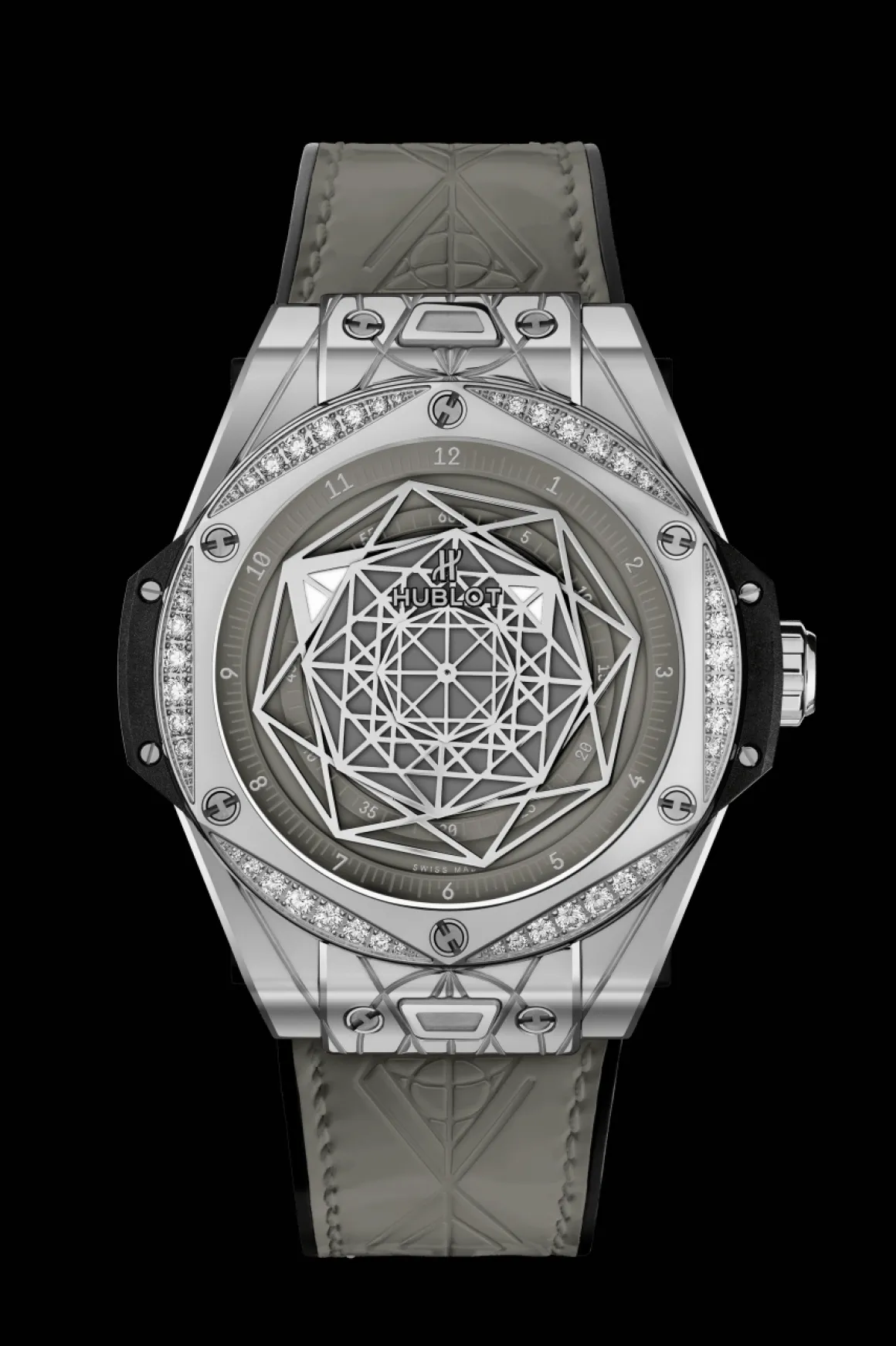 One Click Sang Bleu Steel Grey Diamonds 39MM