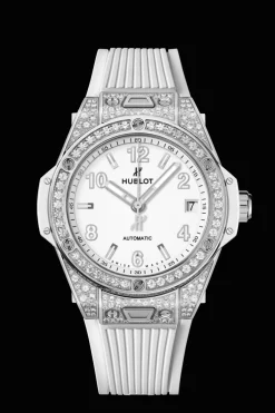 One Click Steel White Pavé 39MM