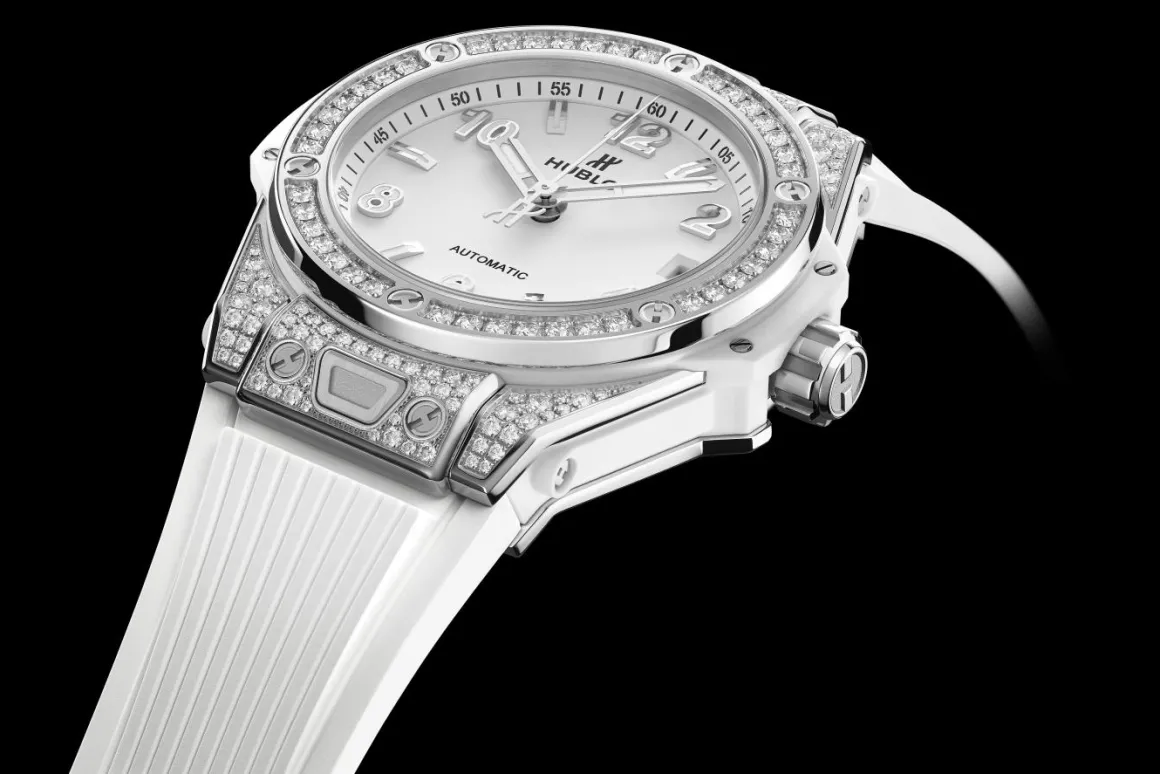 One Click Steel White Pavé 39MM