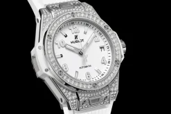 One Click Steel White Pavé 39MM