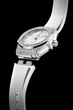 One Click Steel White Pavé 39MM