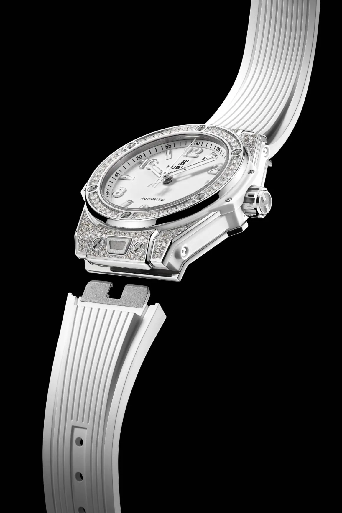 One Click Steel White Pavé 39MM