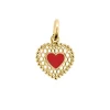 Pendentif Cœur Dentelle résine coquelicot, or jaune