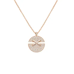 Pendentif Jeux de Liens Harmony moyen modèle Or rose, diamants 085435