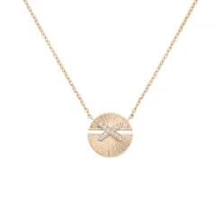 Pendentif Jeux de Liens Harmony petit modèle Or rose, diamants 085434