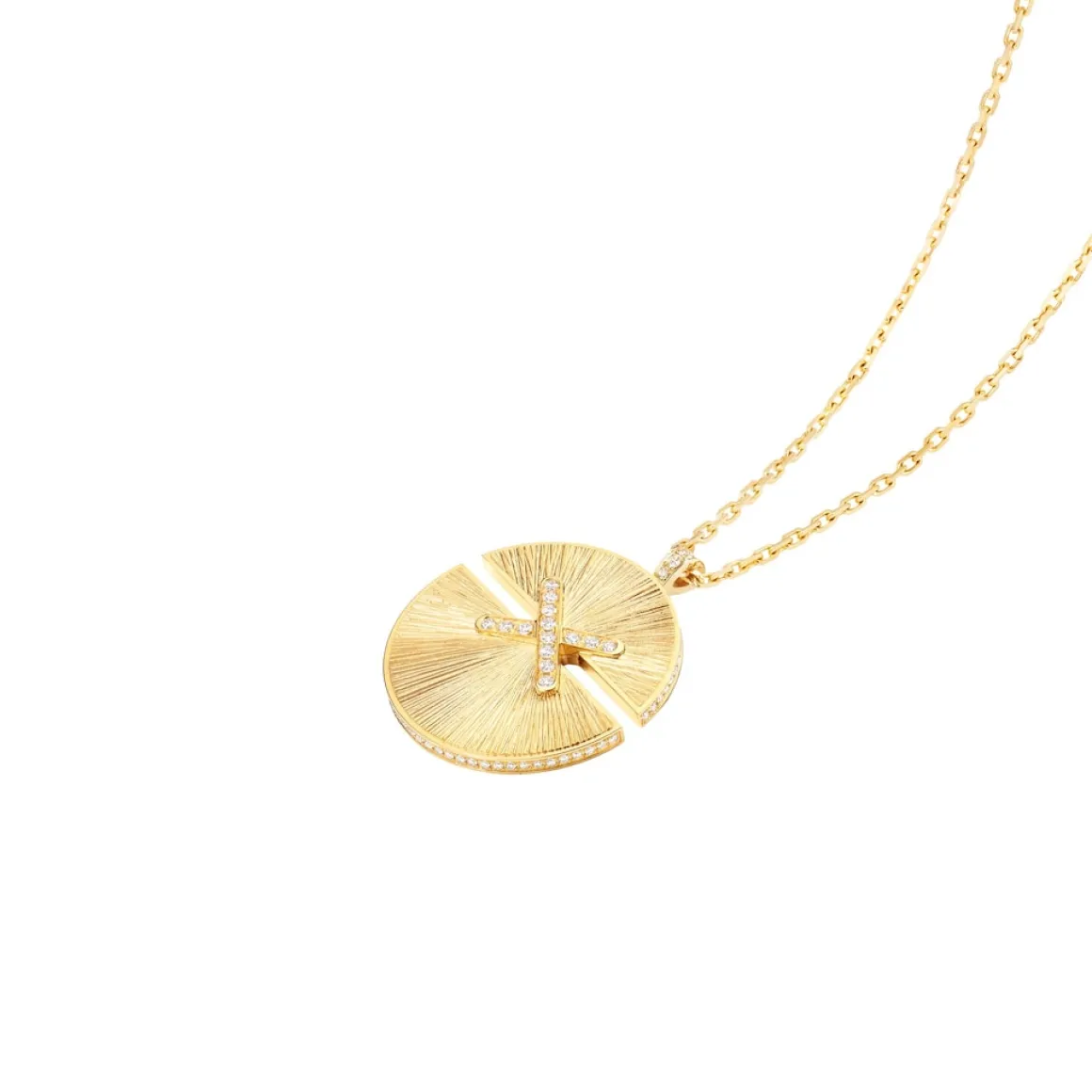 Pendentif Jeux de Liens Harmony grand modèle Or jaune, diamants 084224