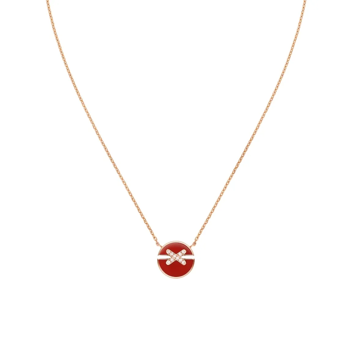 Pendentif Jeux de Liens Harmony Petit Modèle Or rose, cornaline, diamants 084428