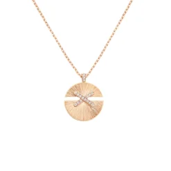 Pendentif Jeux de Liens Harmony moyen modèle Or rose, diamants 084646