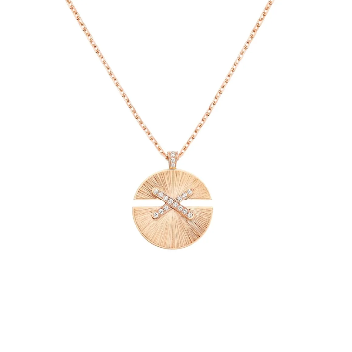Pendentif Jeux de Liens Harmony moyen modèle Or rose, diamants 084646