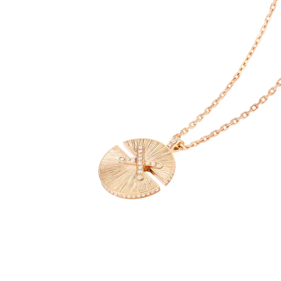 Pendentif Jeux de Liens Harmony moyen modèle Or rose, diamants 084646