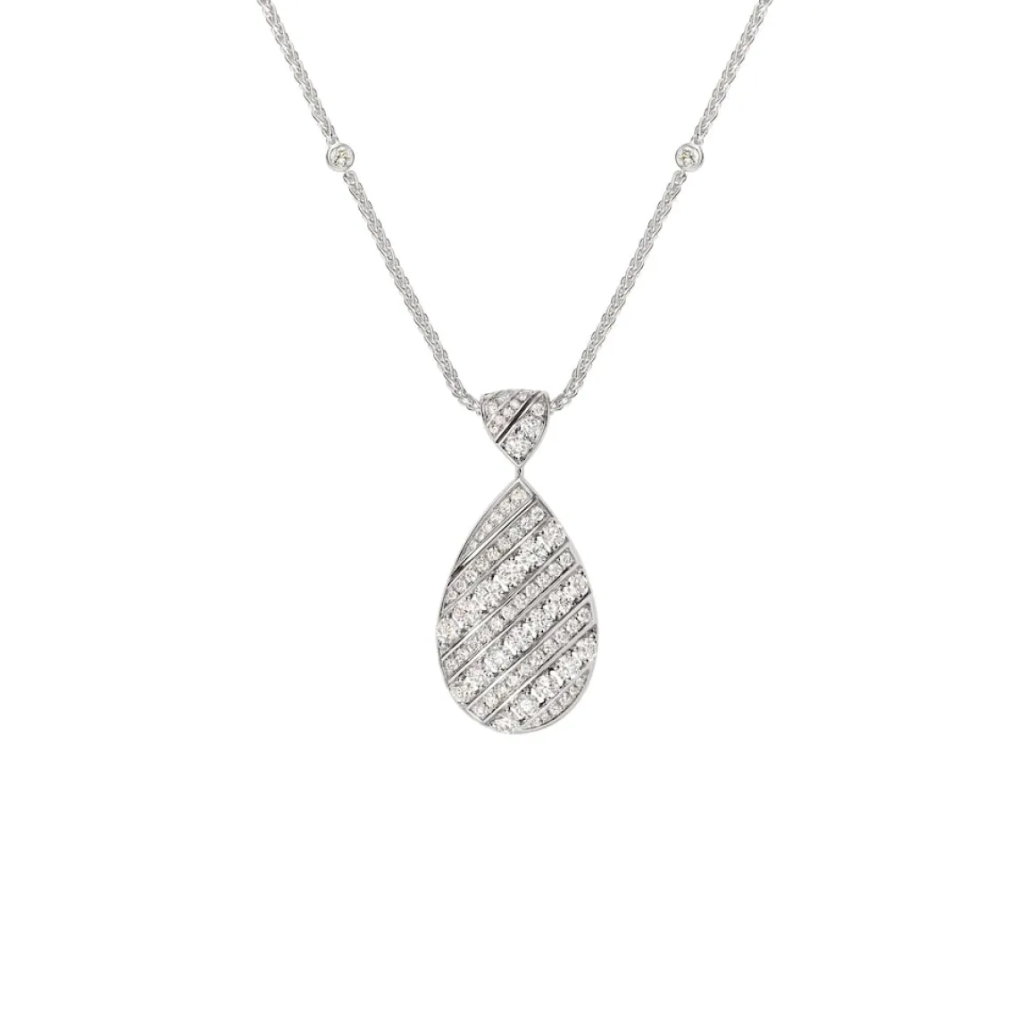 Pendentif Joséphine Aigrette Or blanc, diamants 085358