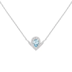 Pendentif Joséphine Aigrette Or blanc, aigue-marine, diamants 085144