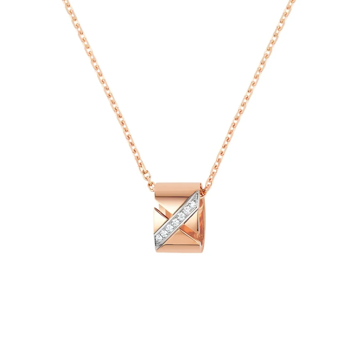 Pendentif Liens Évidence Or rose, diamants 085129