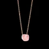 Pendentif Nudo Quarzo Rosa Avec Chaîne