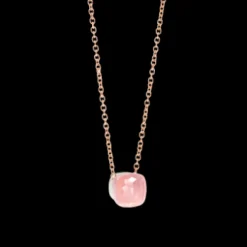 Pendentif Nudo Quarzo Rosa Avec Chaîne