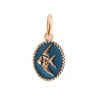 Pendentif Poisson Ange résine céleste, or rose