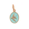 Pendentif Poisson Ange résine glacier, or rose